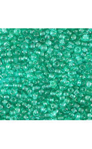 Glass seed beads 11/0 (2mm) Transparent petrol green